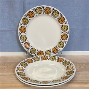 Kathie Winkle Broadhurst Ironstone Side Plates Set of 3 MCM Olympus